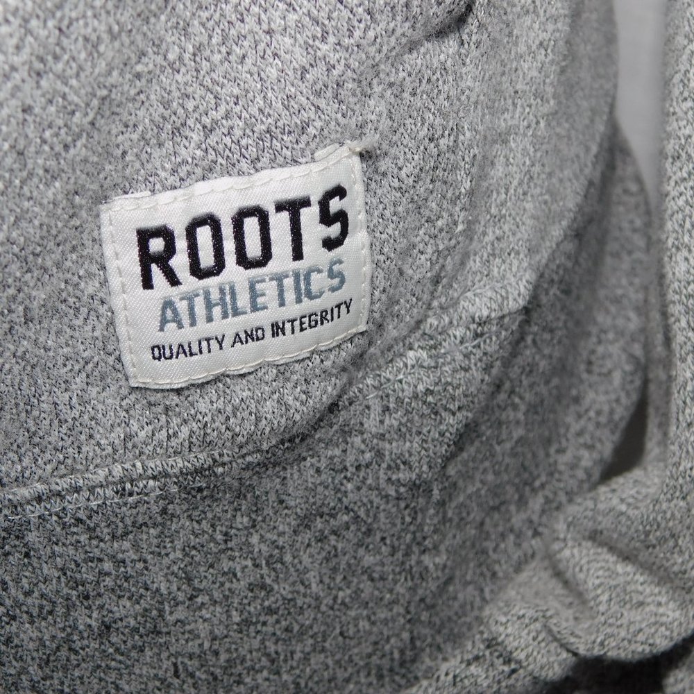 Roots womens M Gray Salt & Pepper Funnel Neck Cowl pullover  Hoodie Sweatshirt - Picture 7 of 10